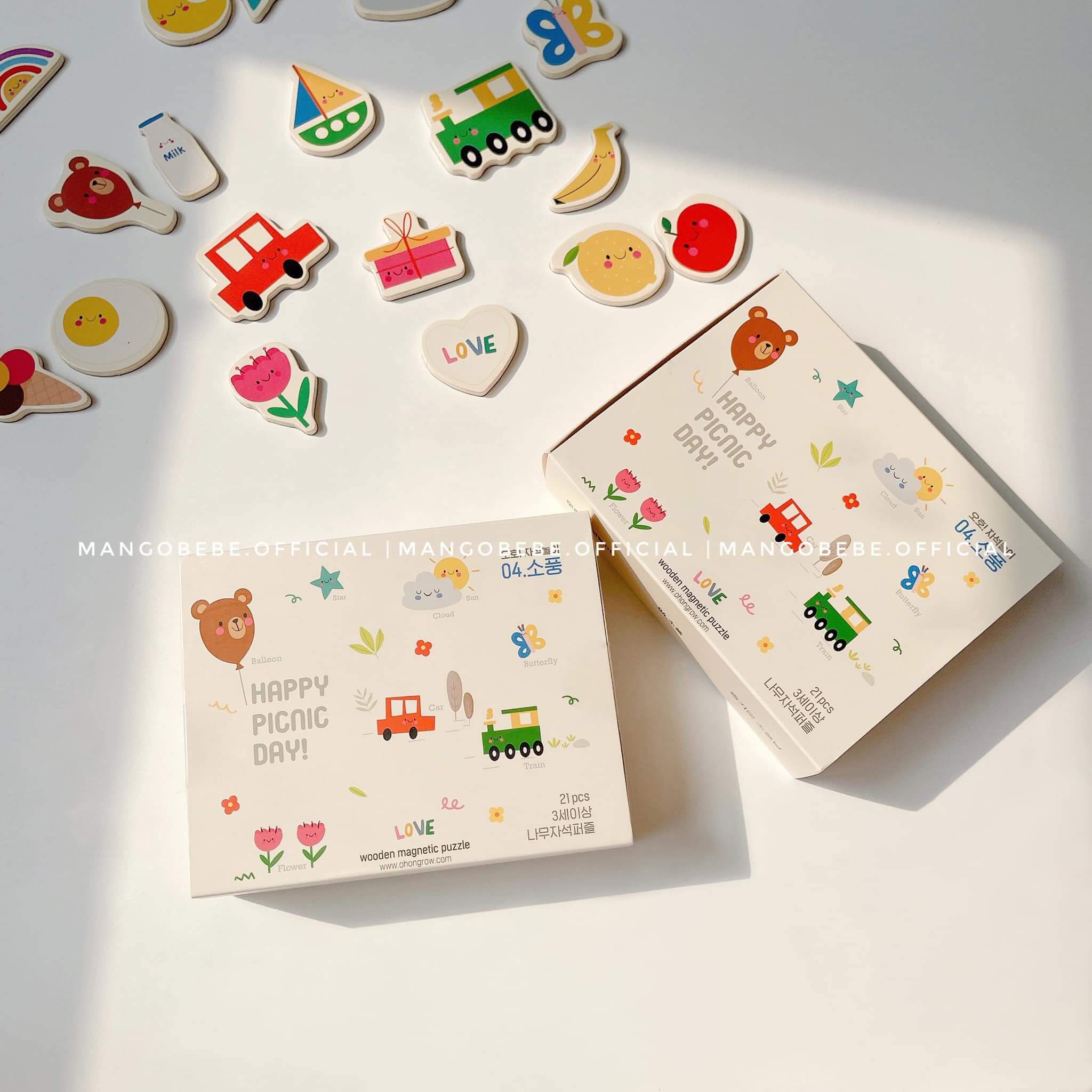 Bộ đồ chơi Sticker nam châm gỗ Ohongrow Hàn Quốc