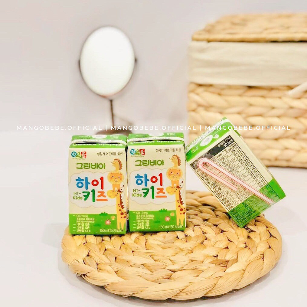 Thùng sữa 24 hộp Greenbia Hikid nội địa Hàn cho bé từ 1 tuổi