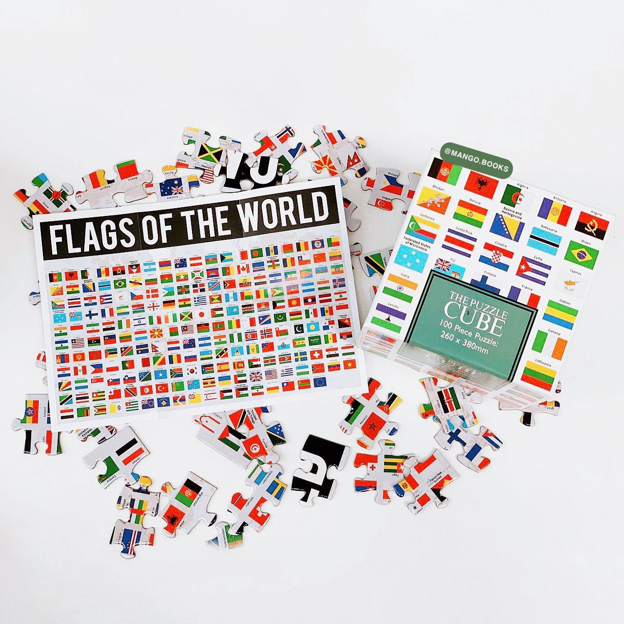 Bộ ghép hình 100 Piece Cube Jigsaw - Flags of the World