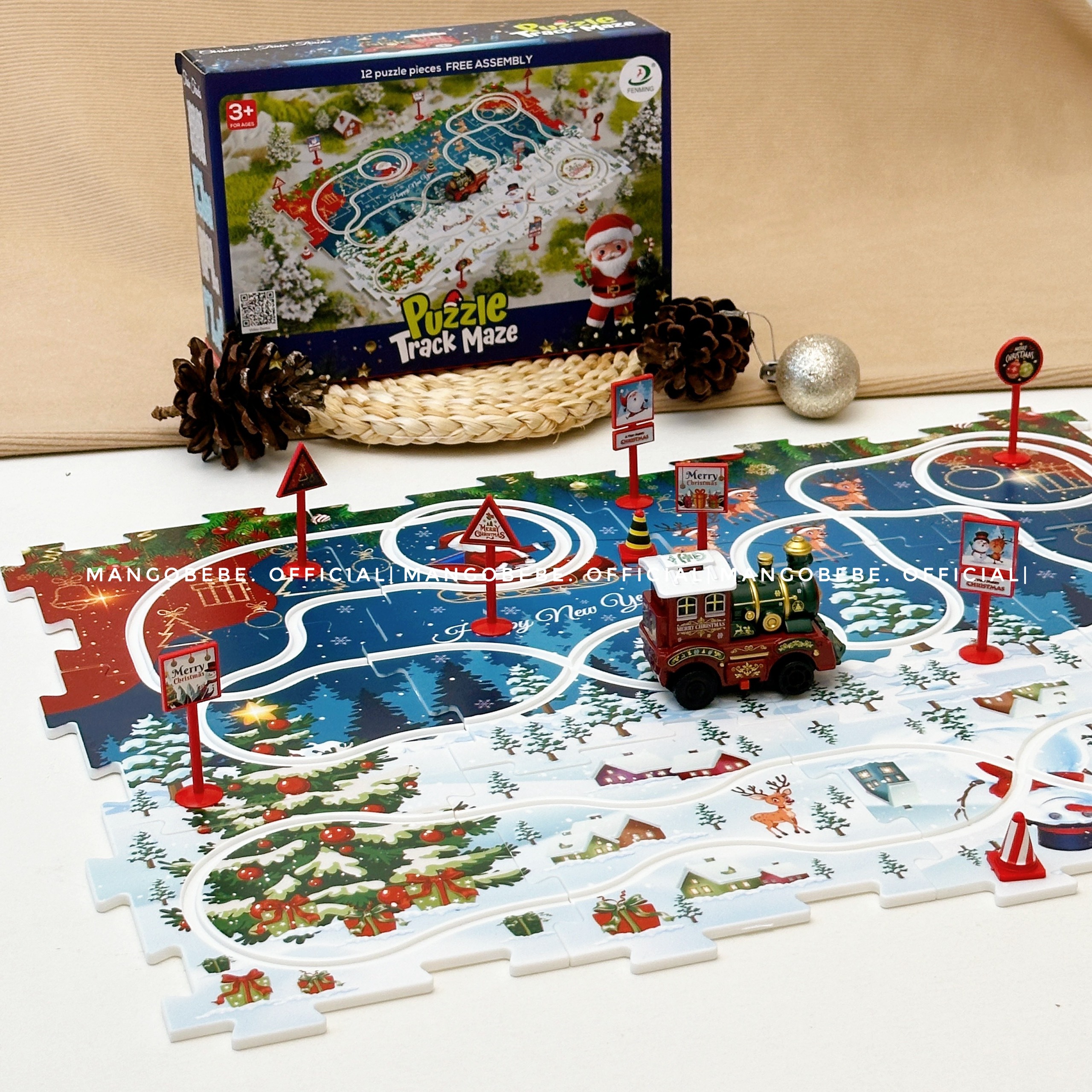 Set Mô Hình Đường Ray Rail Car Puzzle - Christmas Train